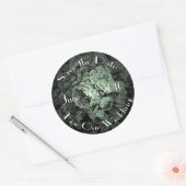 庭園の結婚式：日付ステッカーの保存 ラウンドシール (封筒)