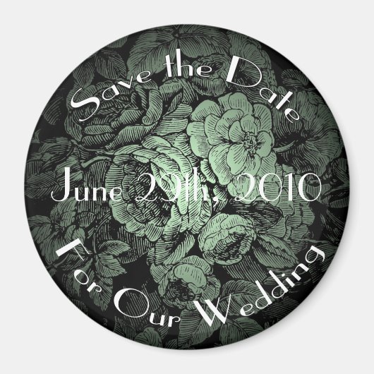 庭園の結婚式：日付マグネットの保存 マグネット (正面)