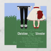 庭園の結婚式、5時間36結婚日 招待状 (正面/裏面)