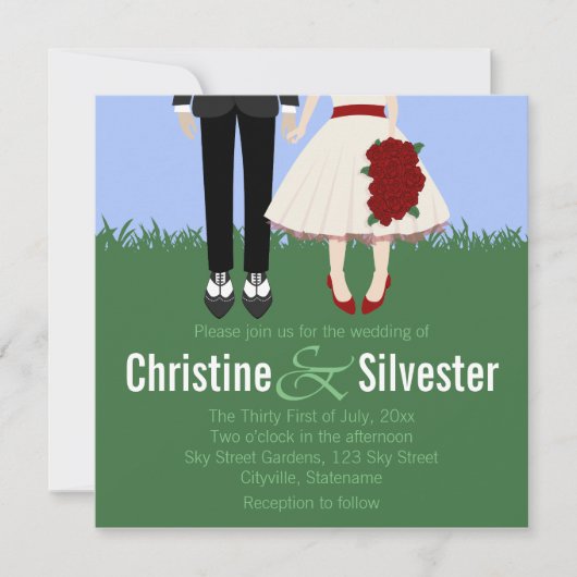 庭園の結婚式, 5.25 x 5.25結婚' 招待状 (正面)