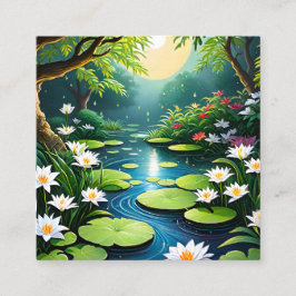 庭園は静かな場所で、瞑想に最適 スクエア名刺