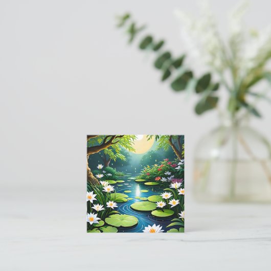 庭園は静かな場所で、瞑想に最適 スクエア名刺 (スタンド正面)