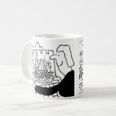 庭園デザイナーイラスト入りコーヒーマグ コーヒーマグカップ (正面左)