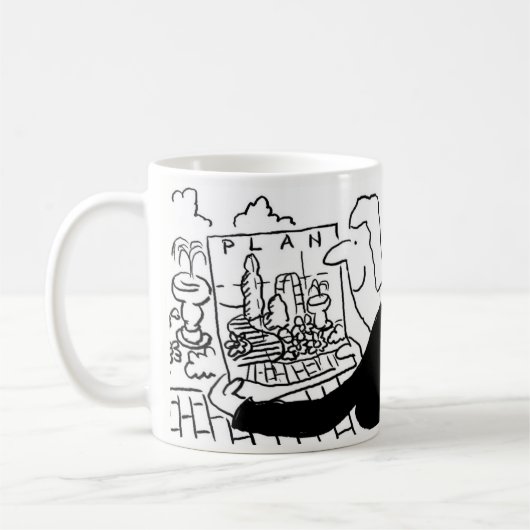 庭園デザイナーイラスト入りコーヒーマグ コーヒーマグカップ (左)