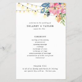 庭園パーティー・花・照明紙プログラム チラシ