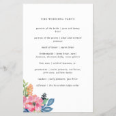 庭園パーティー・花・照明紙プログラム チラシ (裏面)