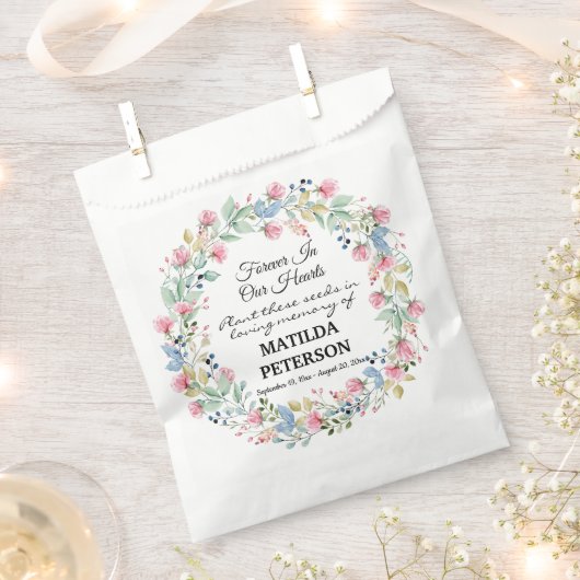 庭園フローラリースメモリアルシードパケット フェイバーバッグ (クリップ留めされた状態)