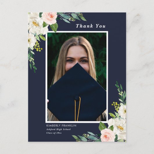 庭園フローラ卒業写真ありがとうはがき ポストカード (正面)