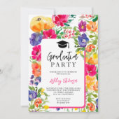 庭園フローラ水彩写真卒業 招待状 (正面)