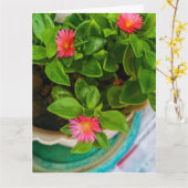 庭園ベビー太陽バラ植物のポット折り返し挨拶 カード (黄色い花)