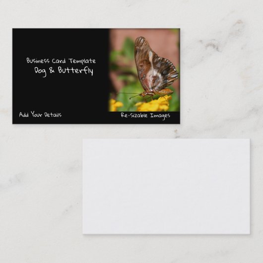 庭園写真バタフライウイングドッグ 名刺 (正面/裏面)