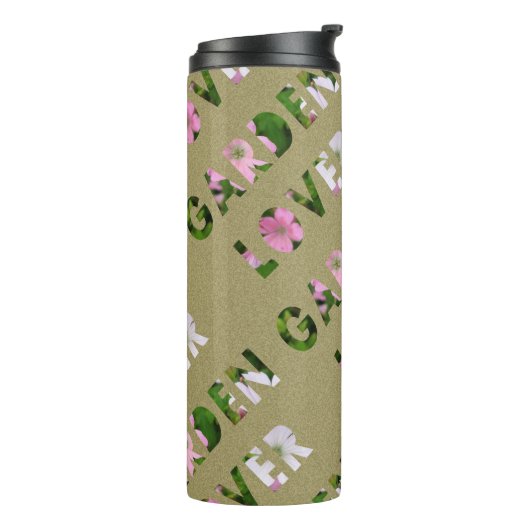 庭園愛好家の花のデザイン タンブラー (回転左)