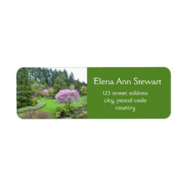 庭園春、美しい自然 ラベル