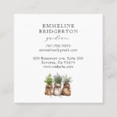 庭園水彩鉢植え スクエア名刺 (裏面)