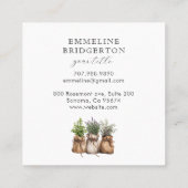 庭園水彩鉢植え スクエア名刺 (裏面)