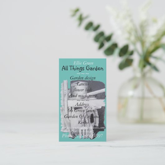 庭園用絵画園芸用具デザイン 名刺 (スタンド正面)