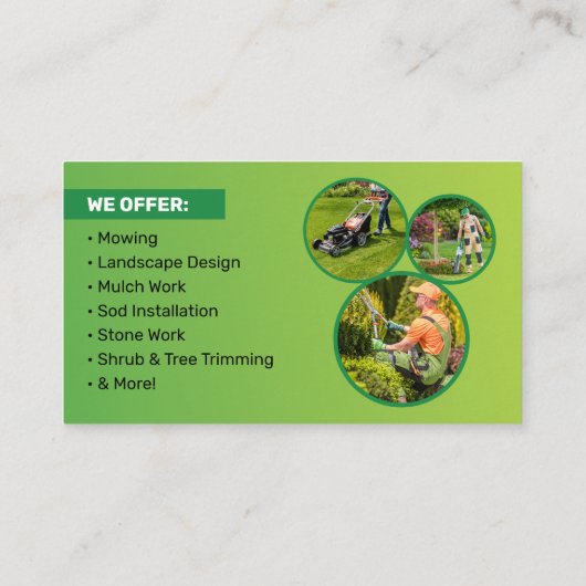 庭園管理 芝刈り 造園 剪定 名刺 (裏面)