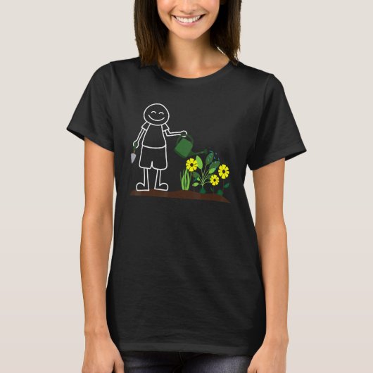 庭園花散水缶庭園 Tシャツ (正面)