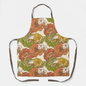 庭園花模様 エプロン (正面)