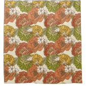 庭園花模様 シャワーカーテン (正面)