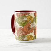 庭園花模様 マグカップ (正面左)