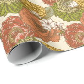 庭園花模様 ラッピングペーパー (ロールコーナー)