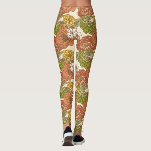 庭園花模様 レギンス (裏面)