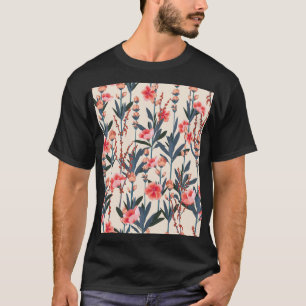 庭園花模様:熱帯植物学ヴィンテージ Tシャツ