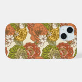 庭園花模様 iPhone 15ケース (裏面横)