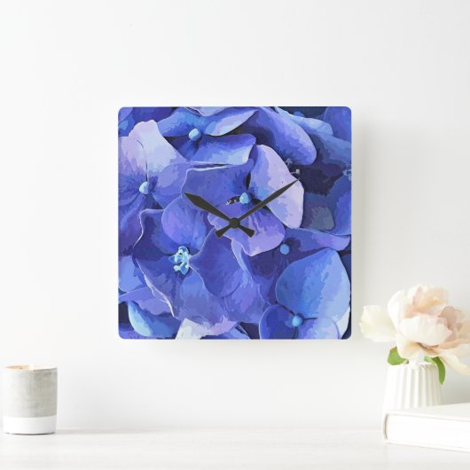 庭園花 スクエア壁時計 (ホーム)