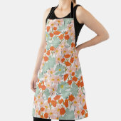 庭園花：ピンク、オレンジのシームレス エプロン (インサイチュ)