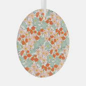 庭園花：ピンク、オレンジのシームレス ガラスオーナメント (正面右)