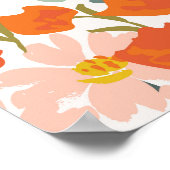 庭園花:ピンク、オレンジのシームレス ポスター (角)