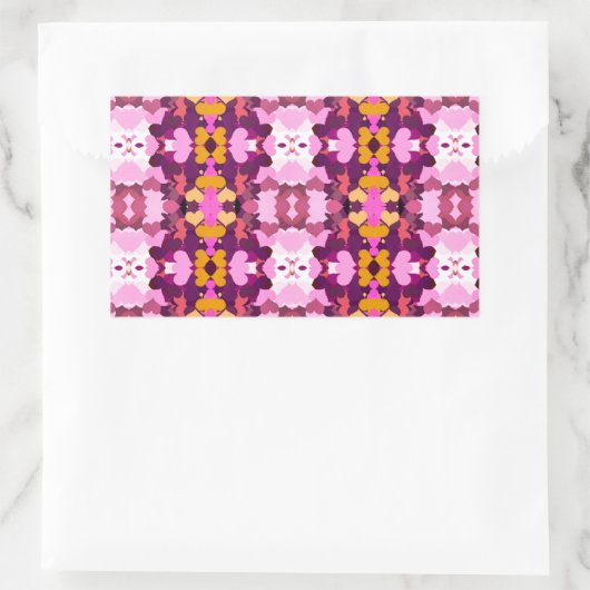 庭園花 長方形シール (バッグ)