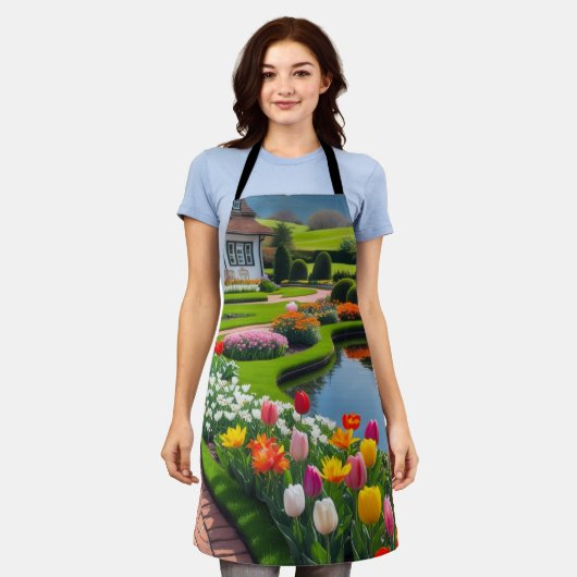 庭園風景 エプロン (着用した状態)