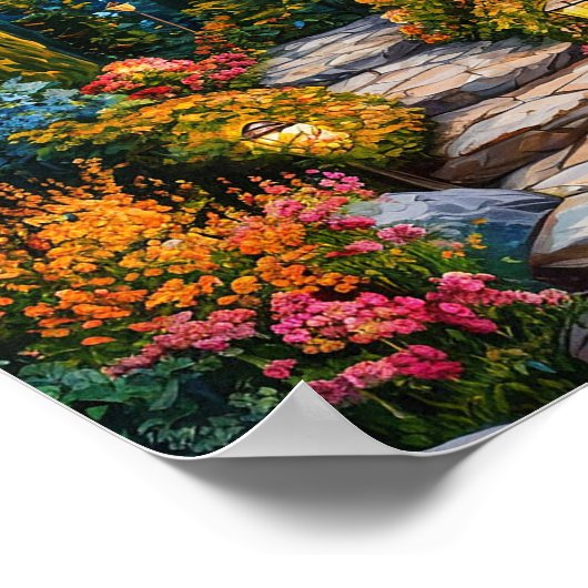 庭園風景 ポスター (角)