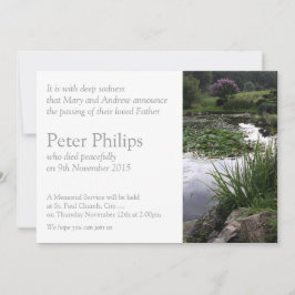 庭園2 平和な池の葬儀案内 招待状