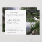 庭園2 平和な池の葬儀案内 招待状 (正面/裏面)