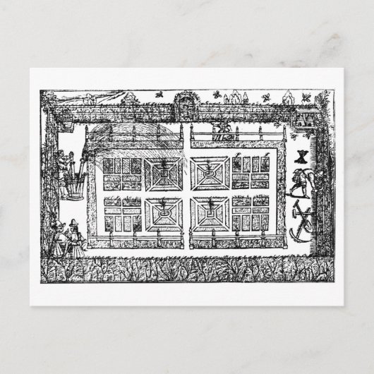 庭園、1577年の「庭師の迷宮（The Gardener's Labyrinth）」より（ ポストカード (正面)