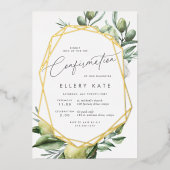 庭地中海のの確認 箔招待状 (正面)