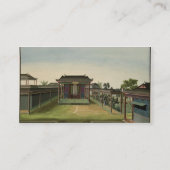 庭場面、c.1820-40 (w/c紙で) 2 名刺 (裏面)