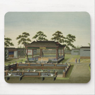 庭場面、c.1820-40 (w/c紙で) 4 マウスパッド