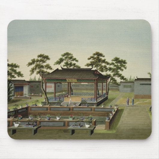 庭場面、c.1820-40 (w/c紙で) 4 マウスパッド (正面)