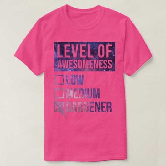 庭師おもしろいの園芸芸術レベル Tシャツ (デザイン正面)