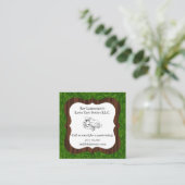 庭師および芝生の心配の乗馬芝刈り機 スクエア名刺 (スタンド正面)