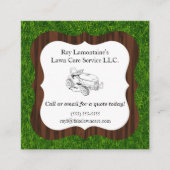 庭師および芝生の心配の乗馬芝刈り機 スクエア名刺 (正面)