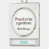 庭師があること誇りを持った シルバープレートバナーオーナメント (左)