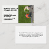 庭師が芝生を刈る 名刺 (正面/裏面)