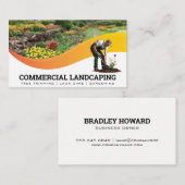 庭師が花を植える | 造園 名刺 (正面/裏面)