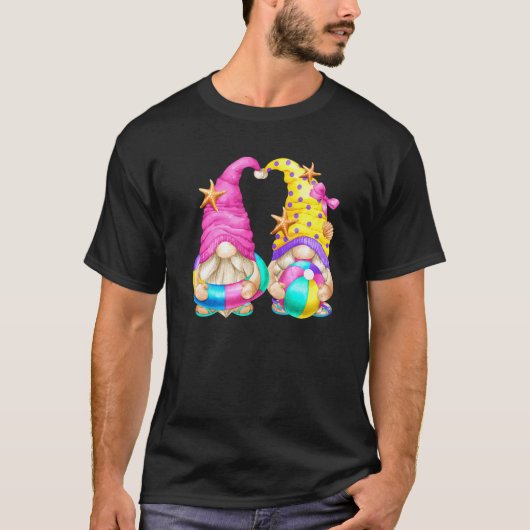 庭師とサマーグノームのためのビーチとビーチサンダル Tシャツ (正面)